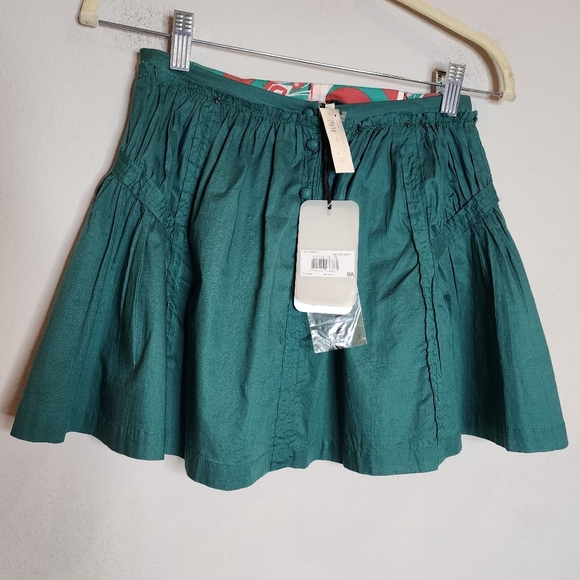 NWT Bill Tornade Green Cotton Micro Mini Skirt Vintage Size 8 y2k 90s - Picture 10 of 16